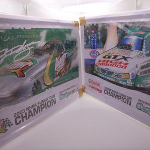 Two(2) Funny Car Champion Tin Picture Plaques (Tony Pedregon & Castrol Racing)